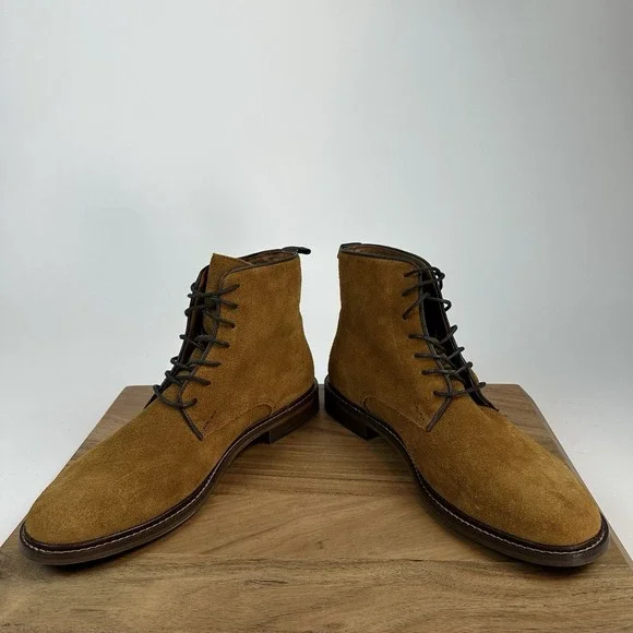 New Mens The Shoe Bear Ned Waxed Suede‎ - TAN Boots Size EU 45 US 11.5-12